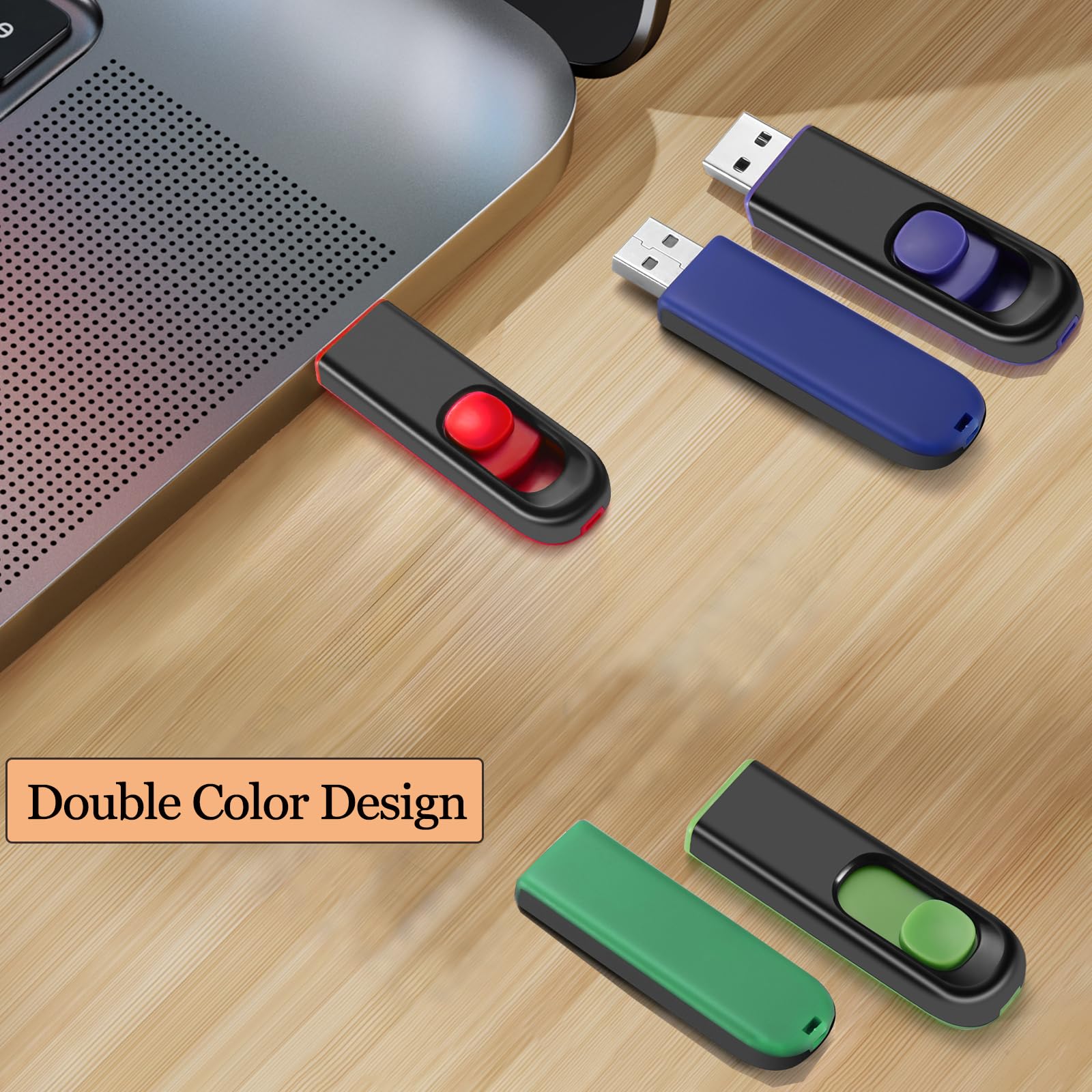 MAKACTUA MAKACTUA 5 Pack 8GB USB Flash Drive USB 2.0 Memory Stick for Data Storage in Multiple Colors - View 5 of 6