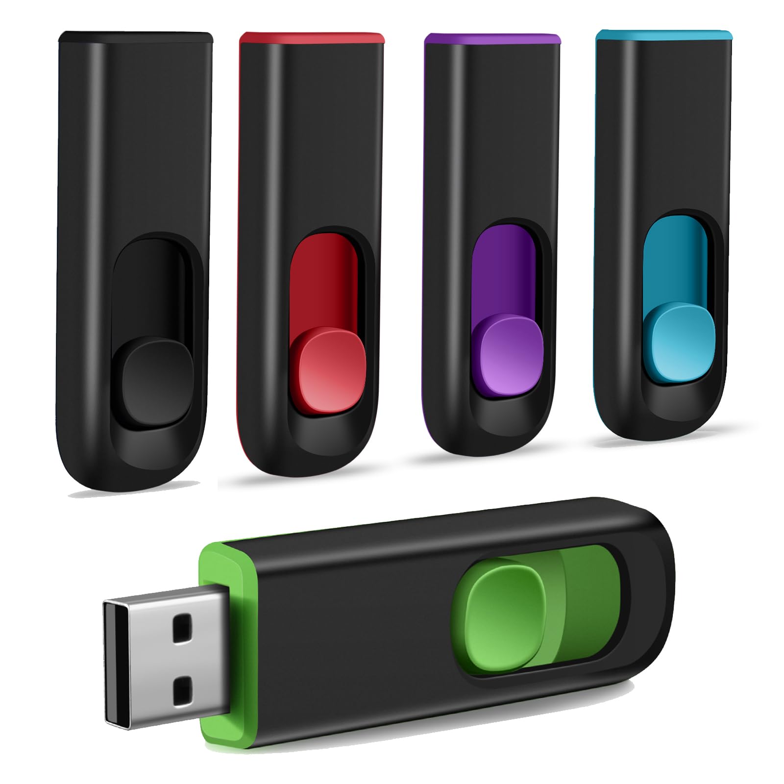 MAKACTUA MAKACTUA 5 Pack 8GB USB Flash Drive USB 2.0 Memory Stick for Data Storage in Multiple Colors