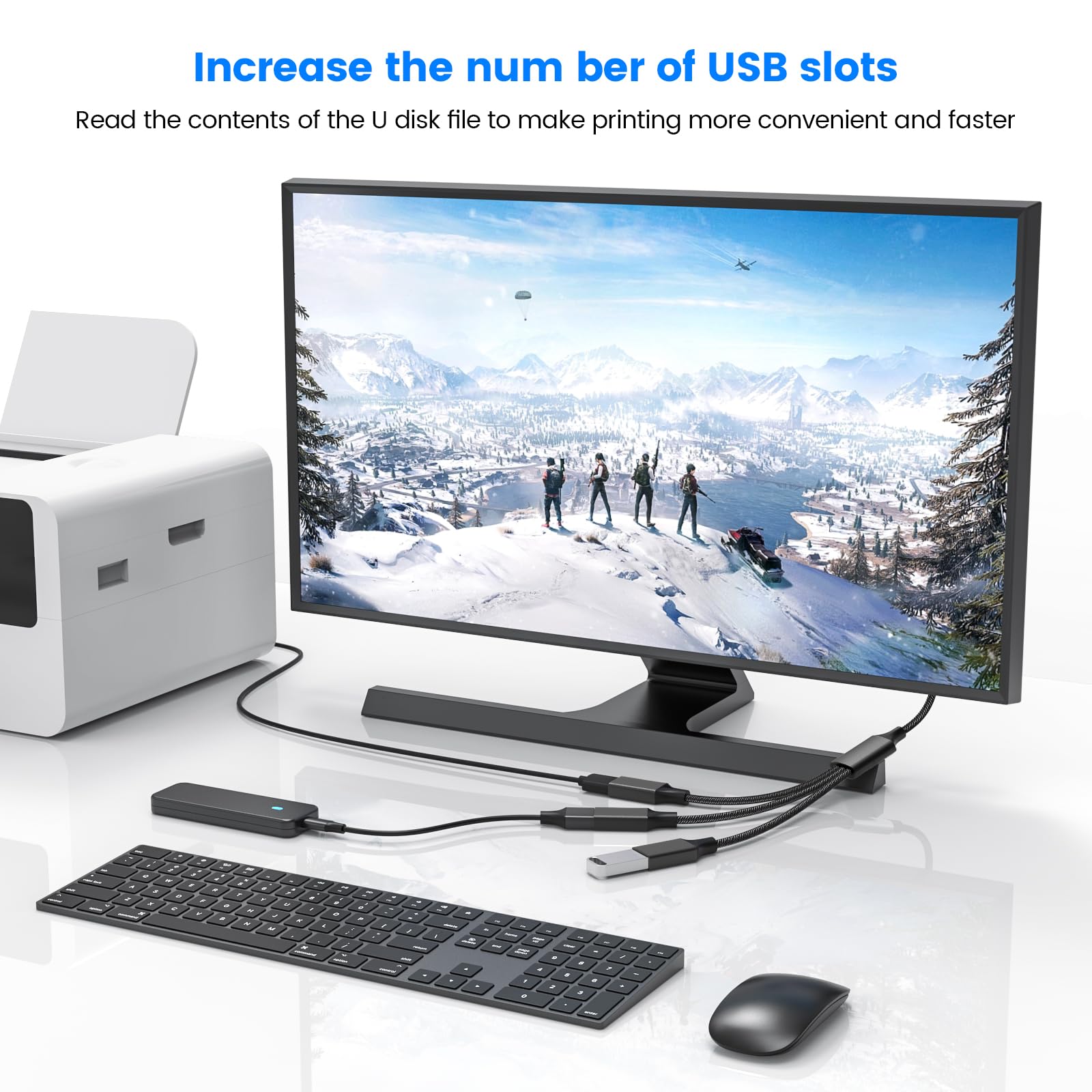 MOGOOD Buy MOGOOD 3 in 1 USB Splitter Cable - 1 Male to 3 Female USB 2.0 Adapter for Fast Charging & Data Transfer - View 3 of 6