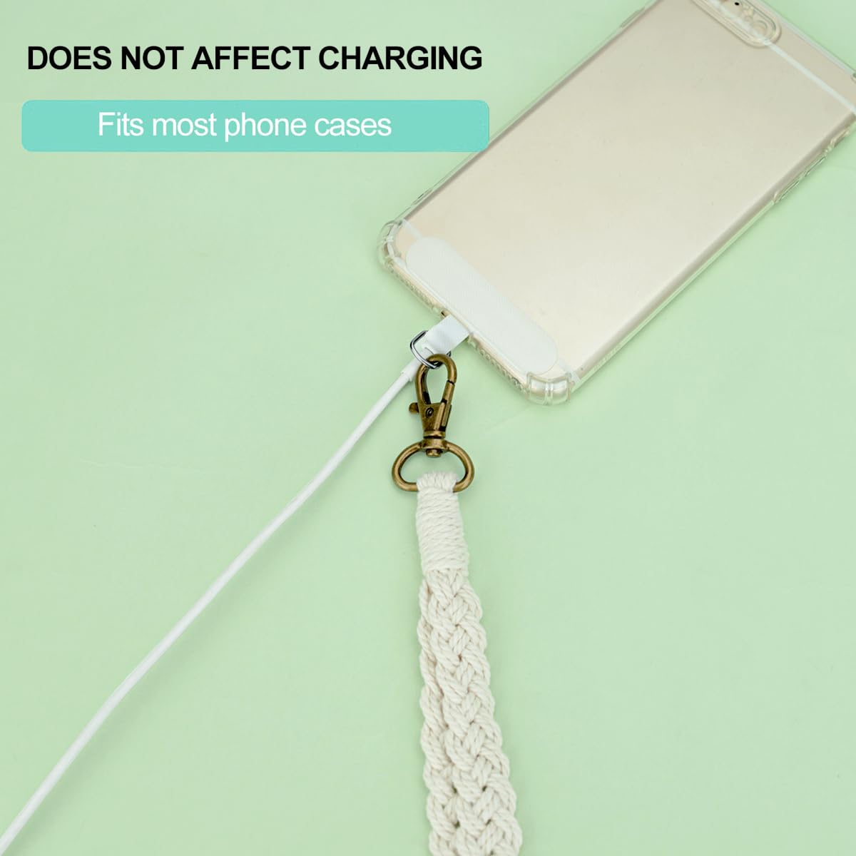 CHIWUTECH CHIWUTECH Boho Macrame Phone Wrist Strap Cell Phone Lanyard Keychain Wristlet Charm Anti-Loss Phone Chain for Easy Carrying - View 4 of 7