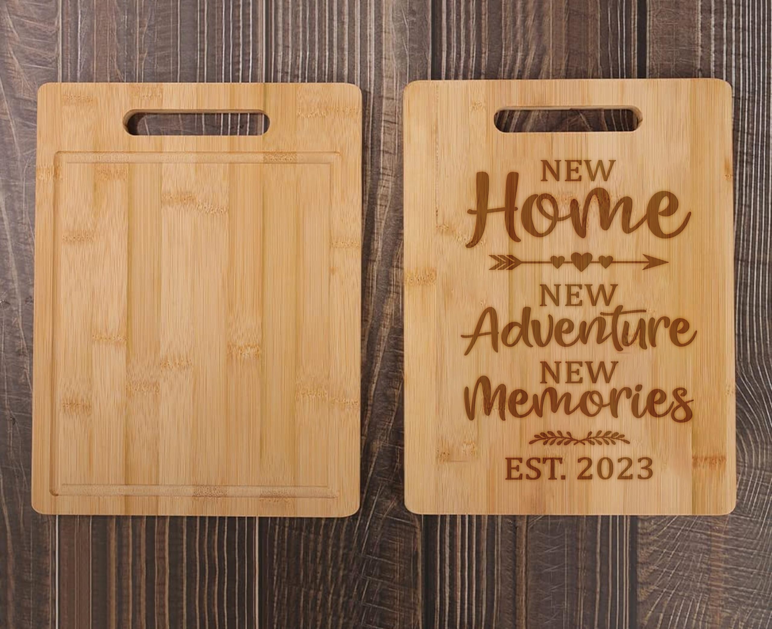 YmeerGifts Housewarming Gift for New Homeowners Unique Cutting Board Gift Idea for New Adventures and Memories - View 2 of 3