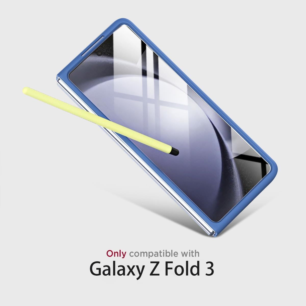 Miimall Miimall Samsung Z Fold 4 Matte Case with S Pen Holder and Front Screen Protector Sky Blue - View 2 of 7