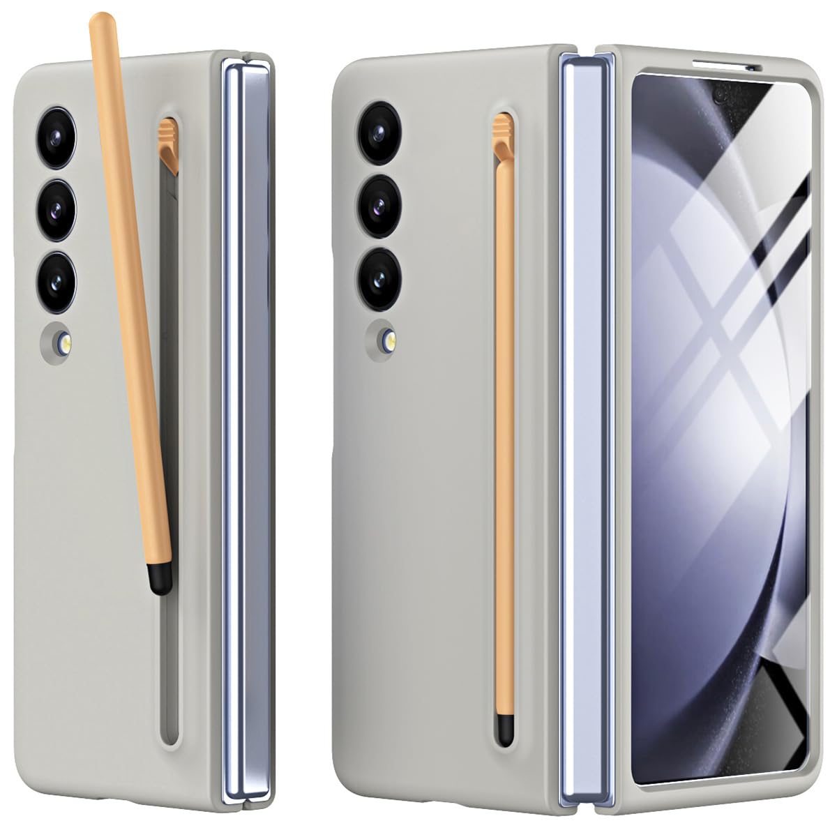 Miimall Miimall Samsung Galaxy Z Fold 4 Case with S Pen Holder Front Screen Protector Anti-Slip Matte Case Purple 2022 - View 9 of 9