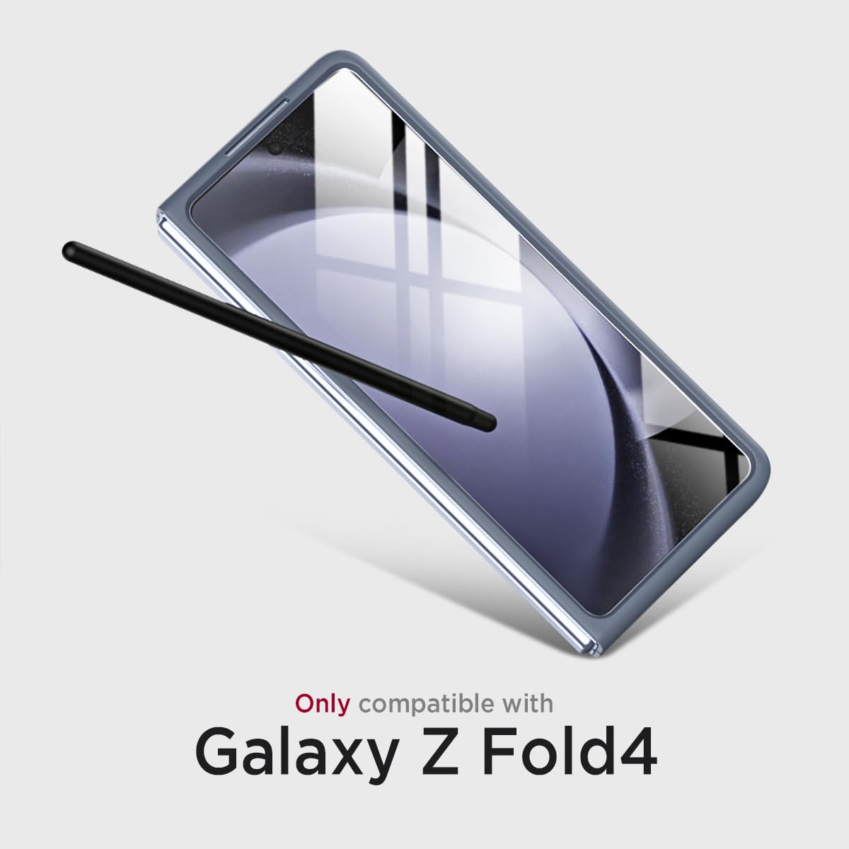 Miimall Miimall Slim S Pen Compatible Case for Galaxy Z Fold 4 Ultra-Thin Matte Bumper Cover Dark Gray 2022 - View 2 of 7