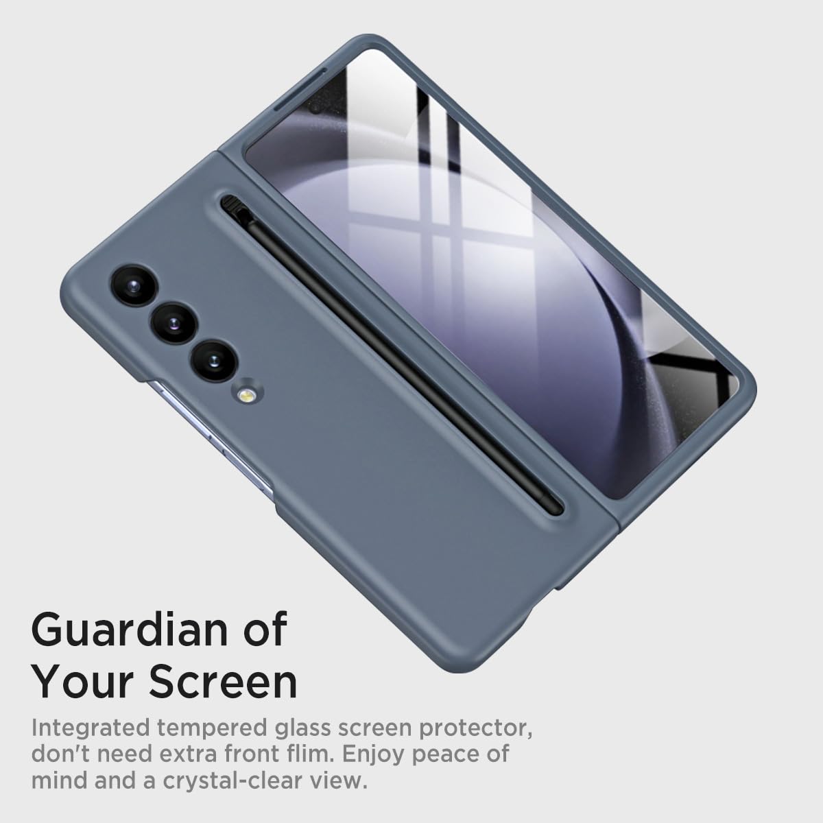 Miimall Miimall Slim S Pen Compatible Case for Galaxy Z Fold 4 Ultra-Thin Matte Bumper Cover Dark Gray 2022 - View 3 of 7