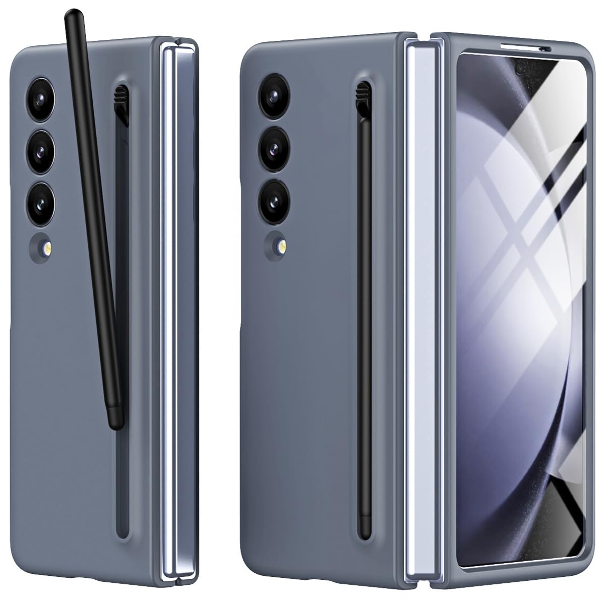 Miimall Miimall Slim S Pen Compatible Case for Galaxy Z Fold 4 Ultra-Thin Matte Bumper Cover Dark Gray 2022