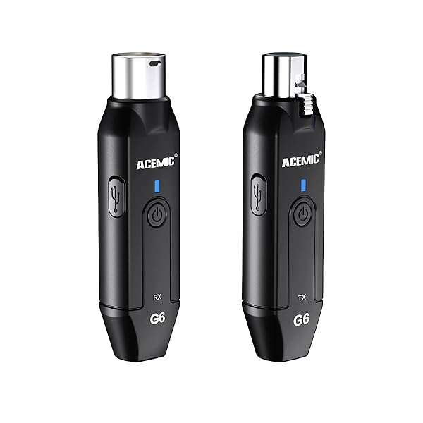 ACEMIC ACEMIC 2.4G Wireless Microphone System: XLR Adapter for Dynamic Mics, Audio Mixers & PA Systems - 6 Channels