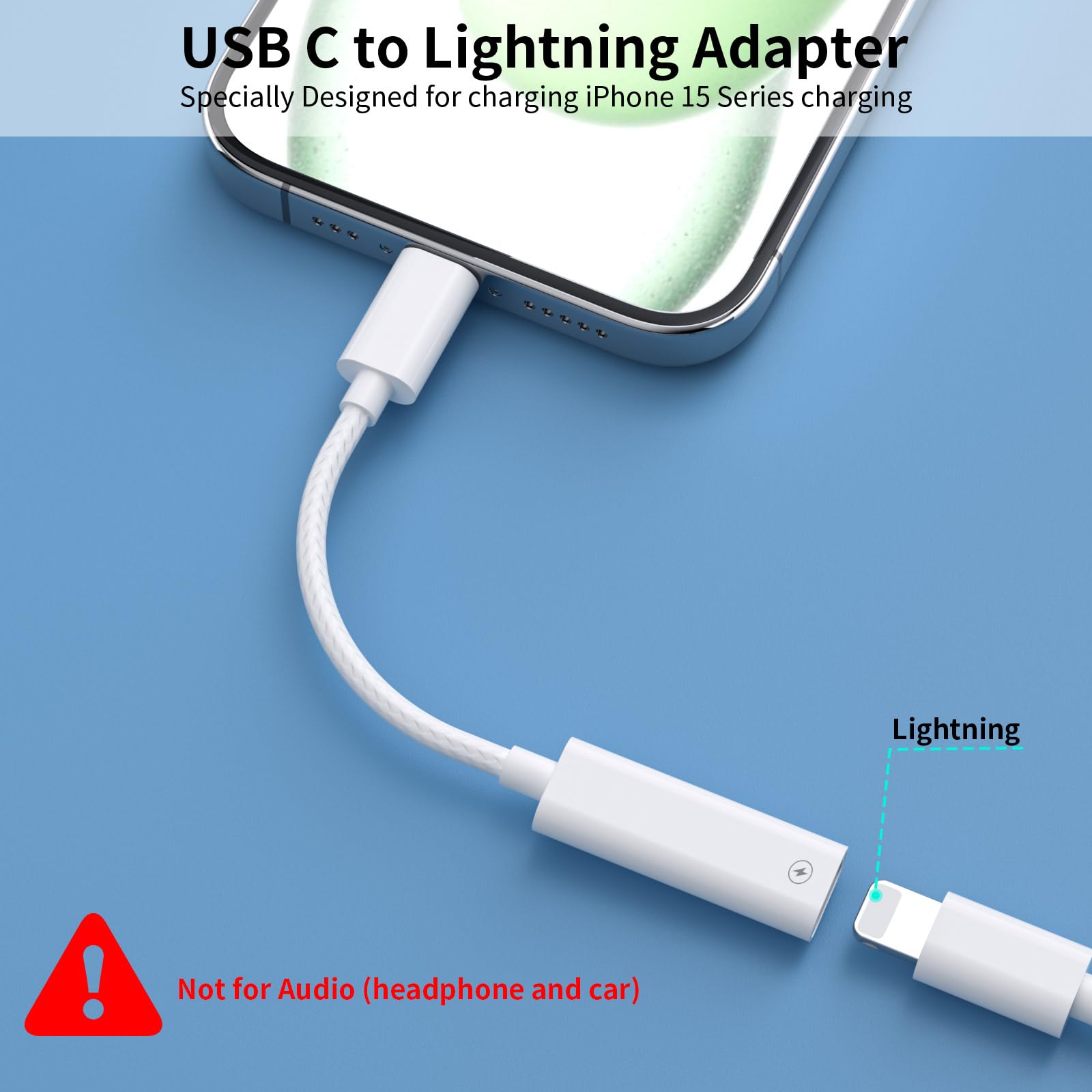 ACAGET USB C to Lightning Adapter Cable for iPhone 16 Plus 15 Pro Max Fast Charging Data Transfer for iPad 10 Pro Air Type C Male to Lightning Female - View 2 of 7