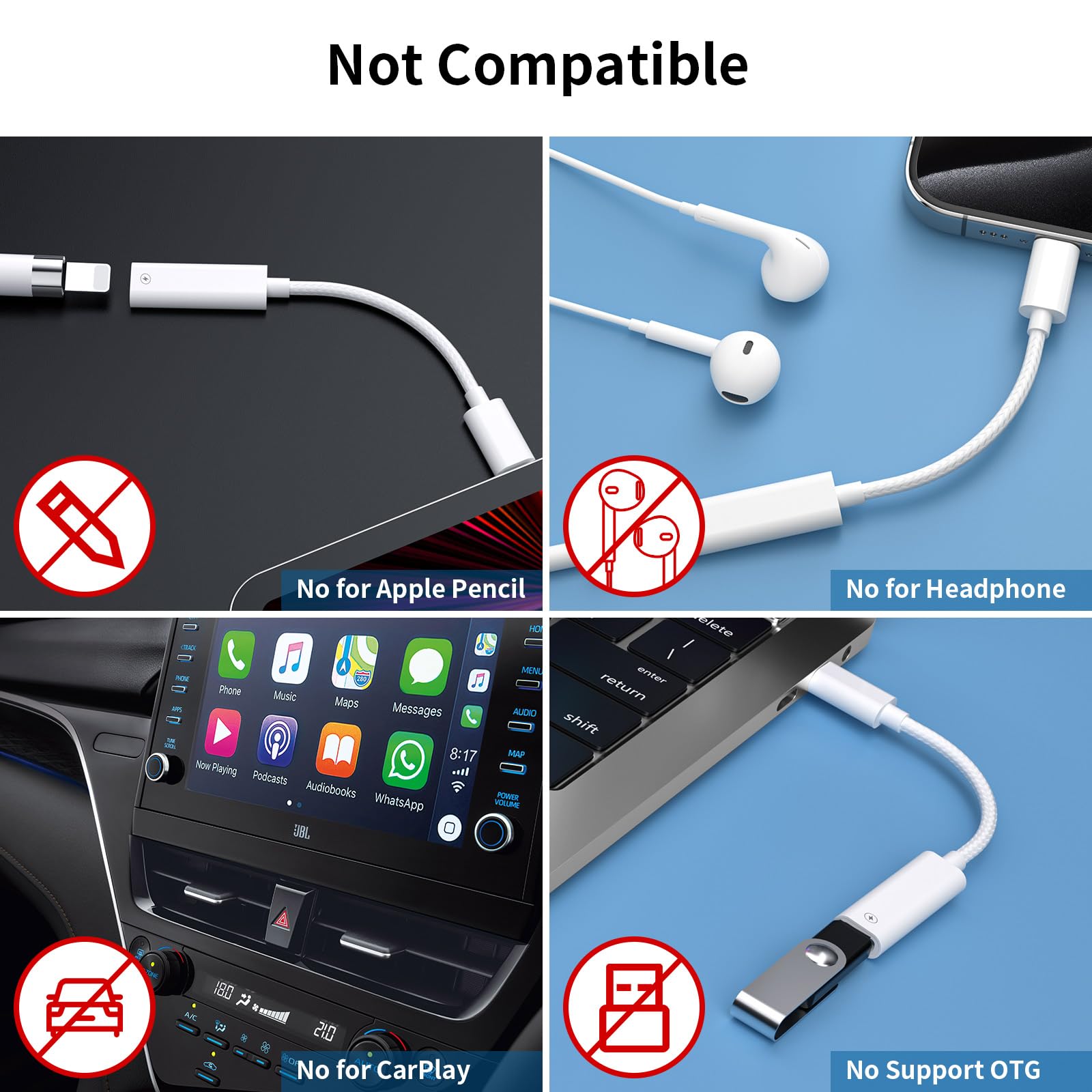 ACAGET USB C to Lightning Adapter Cable for iPhone 16 Plus 15 Pro Max Fast Charging Data Transfer for iPad 10 Pro Air Type C Male to Lightning Female - View 6 of 7