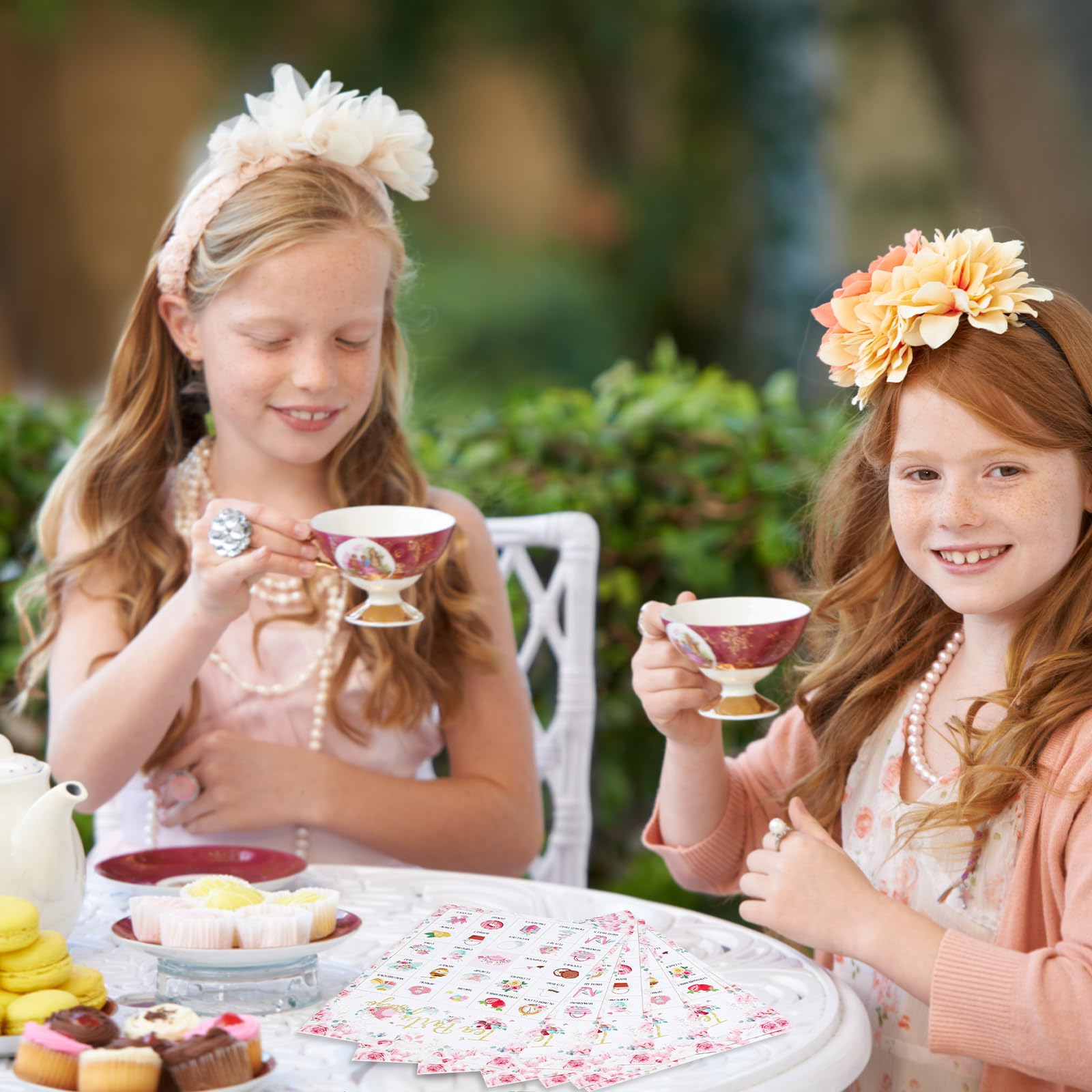 Shappy Shappy 35 Pcs Floral Tea Party Bingo Cards for 24 Players Perfect for Birthday Wedding Games Family Activities and Party Favors - View 5 of 6