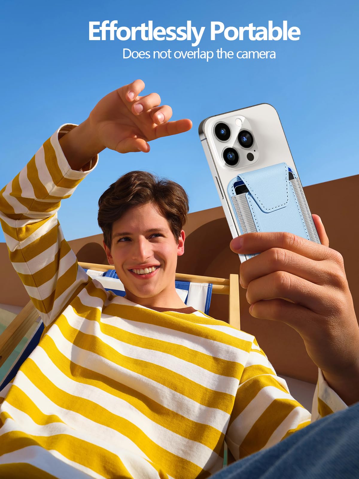 Miroddi Miroddi MagSafe Wallet with Privacy Flap Strong Magnetic Card Holder for iPhone 16 15 14 13 12 Leather RFID Blocking White Ice - View 7 of 7