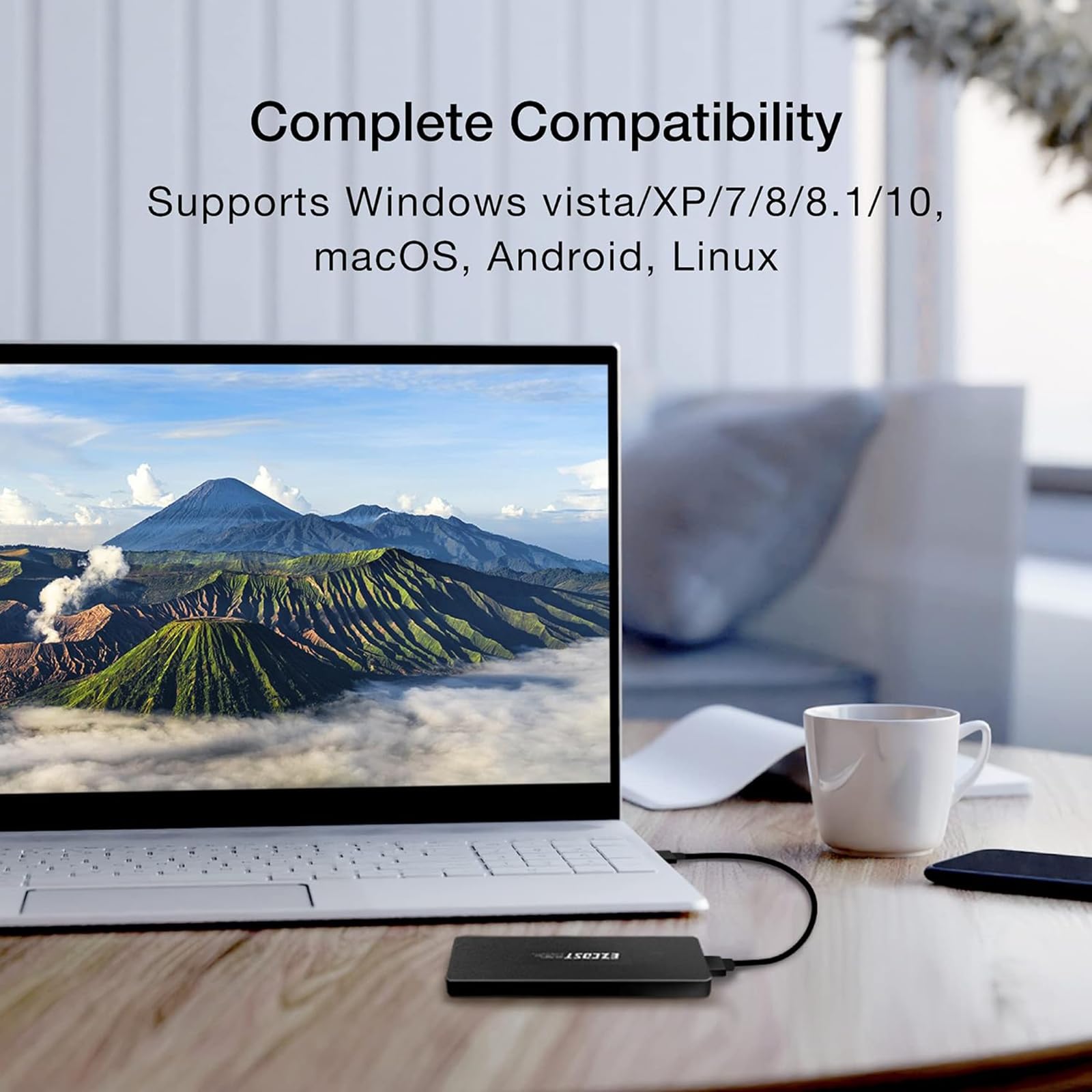 GloryKylin M2 NVME SATA SSD Enclosure USB C 3.1 Gen 2 10 Gbps Supports M and B M Keys 2280 2230 2242 2260 SSDs - View 4 of 7