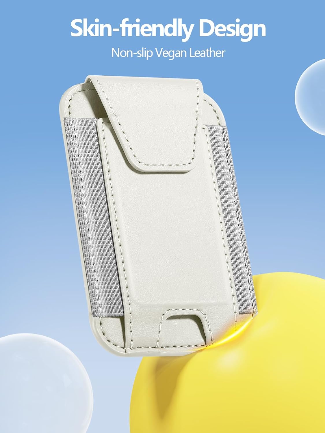 Miroddi Miroddi MagSafe Wallet with Privacy Flap Strong Magnetic Card Holder for iPhone 16 15 14 13 12 Leather Wallet Fits 7 Cards RFID Blocking Creamy White - View 4 of 8