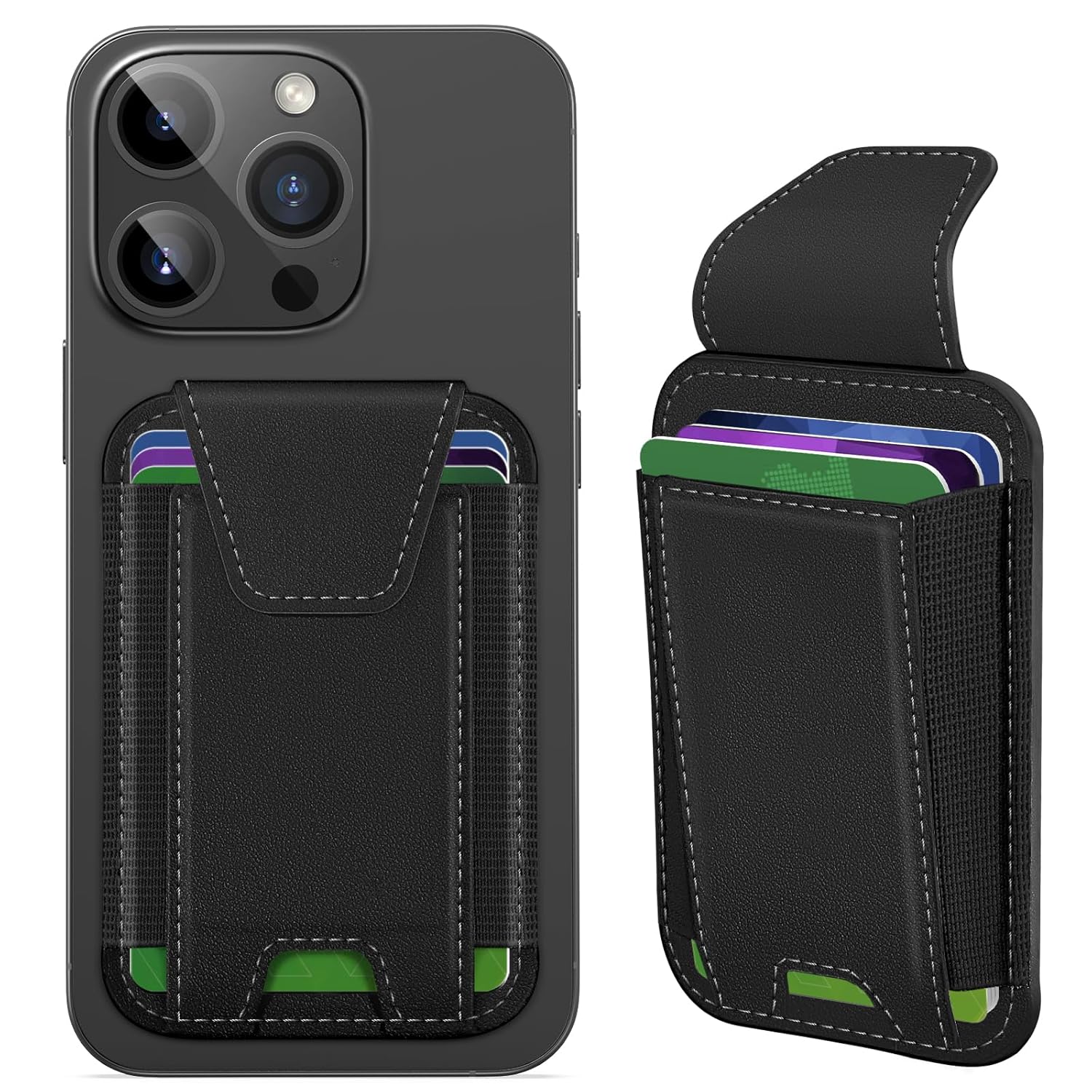 Miroddi Miroddi MagSafe Wallet with Privacy Flap Strong Magnetic Card Holder for iPhone 16 15 14 13 12 Leather Wallet Fits 7 Cards RFID Blocking Creamy White - View 8 of 8