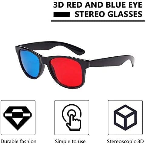 Jinshining 4 Pcs Red and Blue 3D Glasses for Universal TV Movies and Games Lightweight Simple Design Ideal for 3D Viewing - View 4 of 9