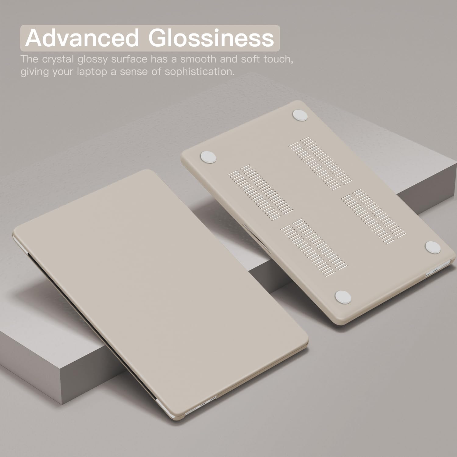 CISSOOK CISSOOK Beige Hard Shell Case for MacBook Pro 14 inch Models 2021 to 2025 M1 M2 M3 M4 A2992 A3112 A3185 A3401 A2918 A2779 - View 3 of 7