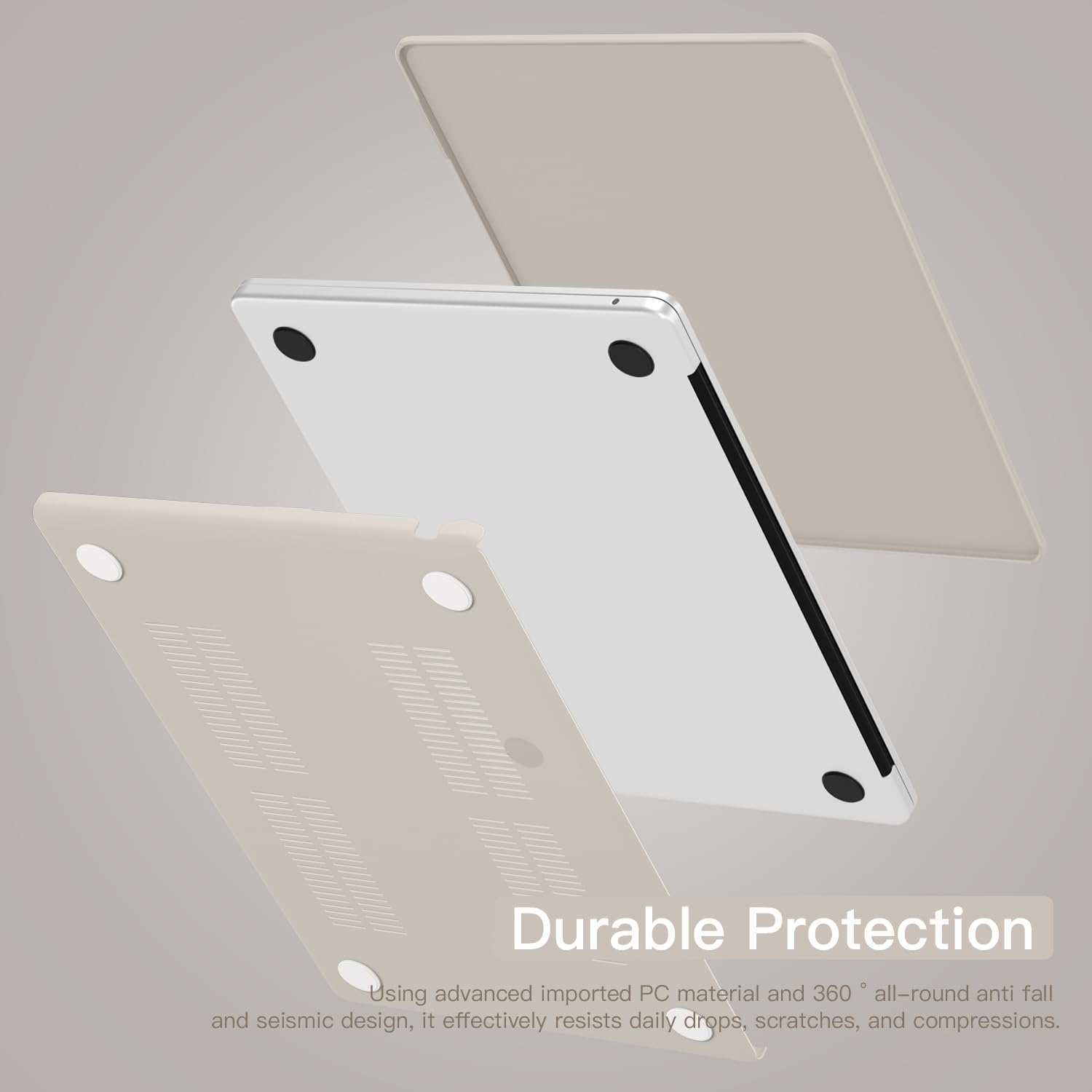 CISSOOK CISSOOK Beige Hard Shell Case for MacBook Pro 14 inch Models 2021 to 2025 M1 M2 M3 M4 A2992 A3112 A3185 A3401 A2918 A2779 - View 4 of 7