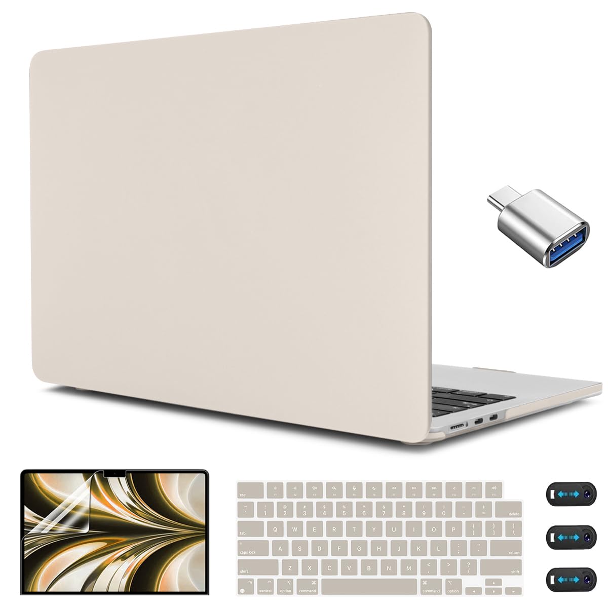 CISSOOK CISSOOK Beige Hard Shell Case for MacBook Pro 14 inch Models 2021 to 2025 M1 M2 M3 M4 A2992 A3112 A3185 A3401 A2918 A2779