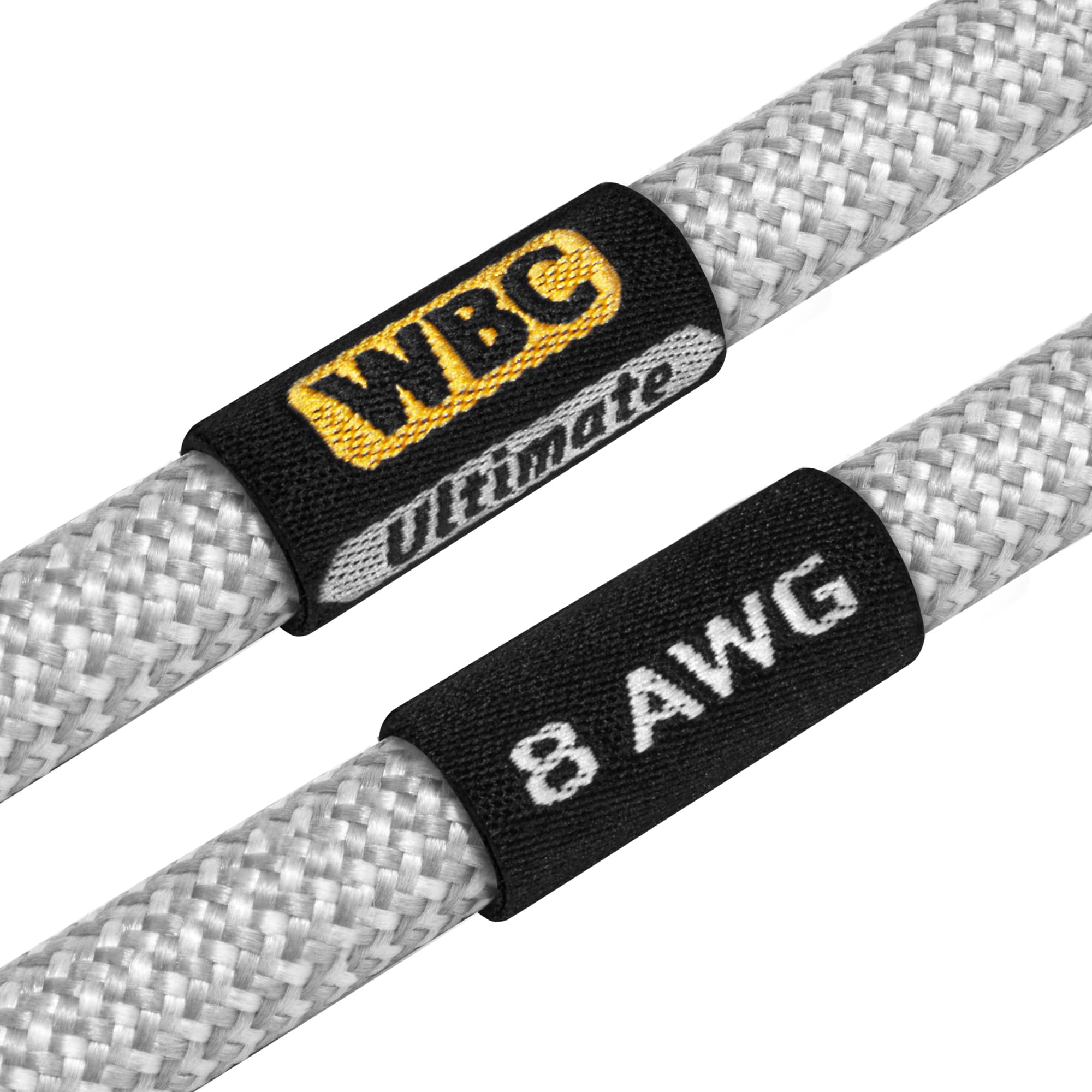 WORLDS BEST CABLES Worlds Best Cables 4 Units 6 Inch 8 AWG Ultra Pure OFC Premium Audiophile HiFi Speaker Jumper Cables with Gold Banana Plugs Silver Tweed Jacket - View 3 of 7