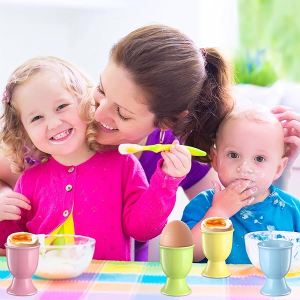 FoldTier FoldTier 12 Pcs Ceramic Egg Cups Porcelain Holders for Hard Soft Boiled Eggs Perfect for Breakfast Parties and Holiday Gifts in 6 Colors - View 8 of 8