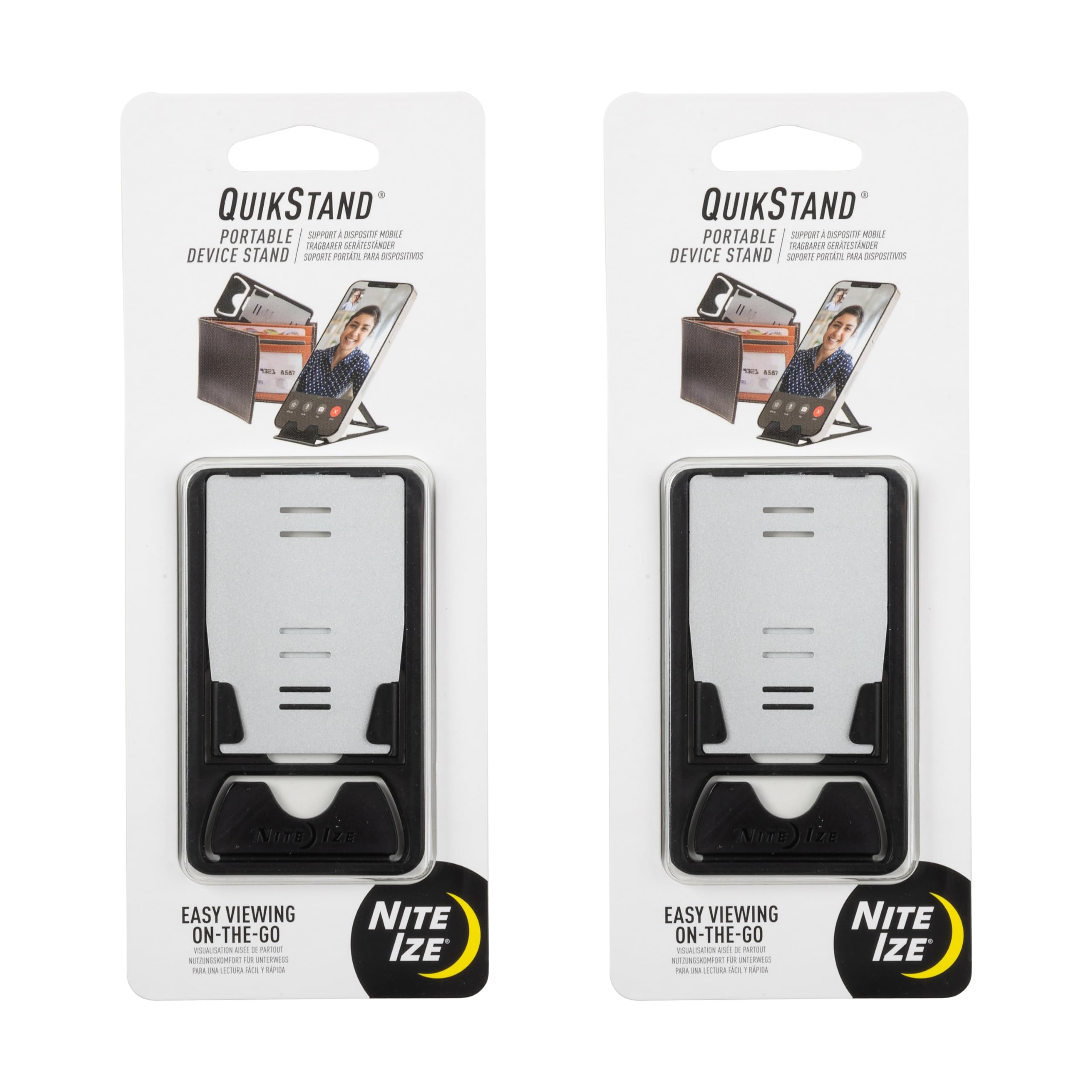 Nite Ize QuikStand Portable Device Stand Adjustable Phone Holder Lightweight Universal Design for Phones 2 Pack