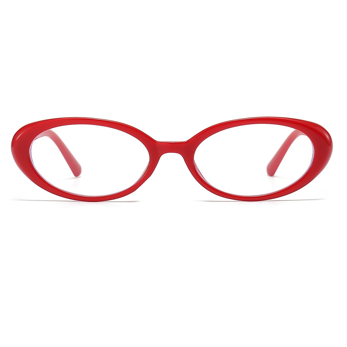 JOVAKIT JOVAKIT Oval Blue Light Blocking Glasses Vintage Fashion Retro Eyeglasses for Women and Men in Red Color - View 2 of 7