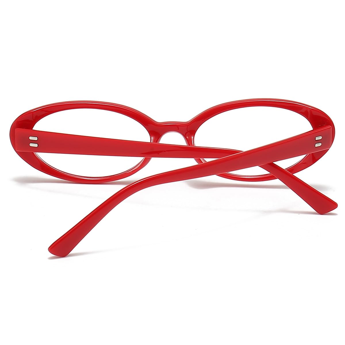 JOVAKIT JOVAKIT Oval Blue Light Blocking Glasses Vintage Fashion Retro Eyeglasses for Women and Men in Red Color - View 4 of 7