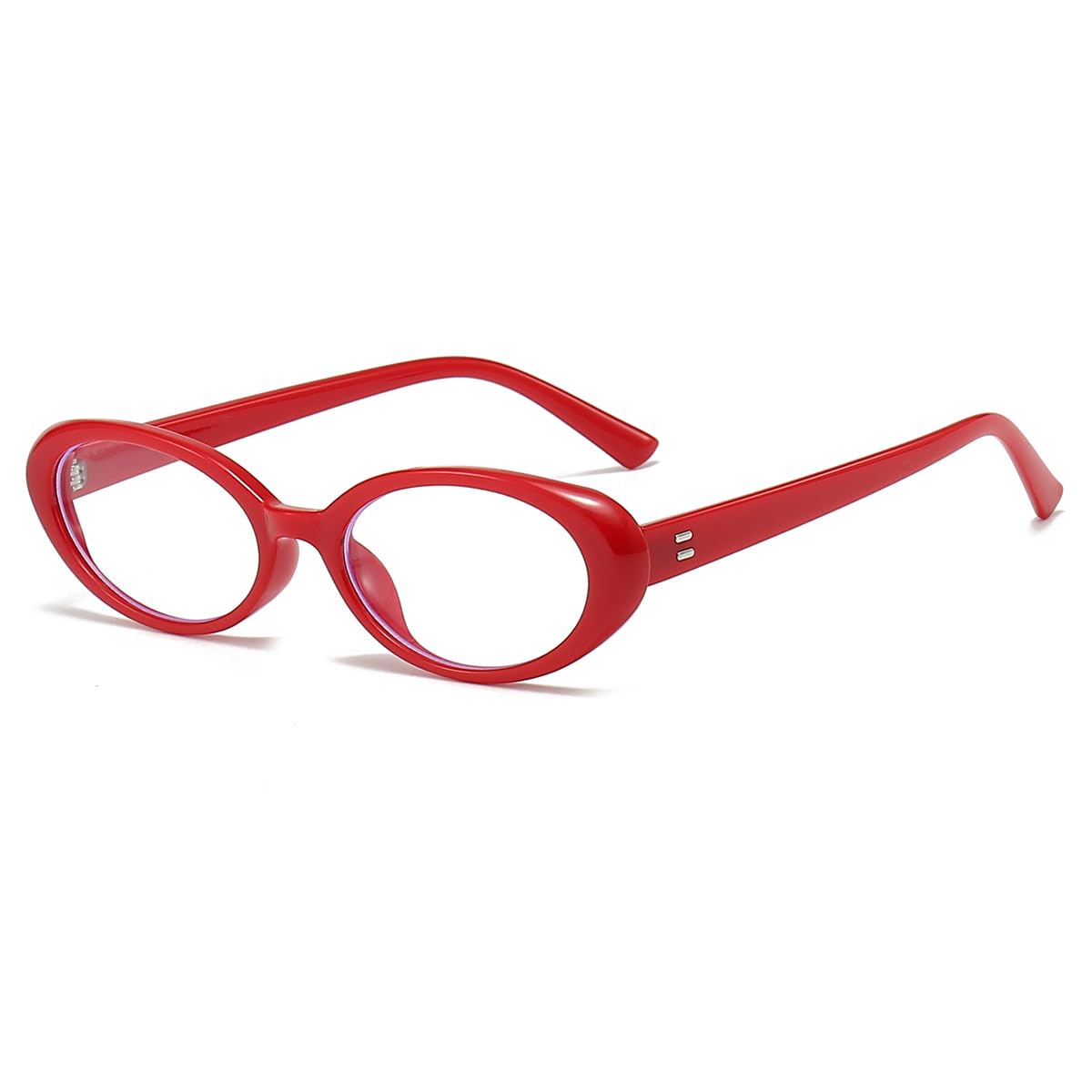 JOVAKIT JOVAKIT Oval Blue Light Blocking Glasses Vintage Fashion Retro Eyeglasses for Women and Men in Red Color