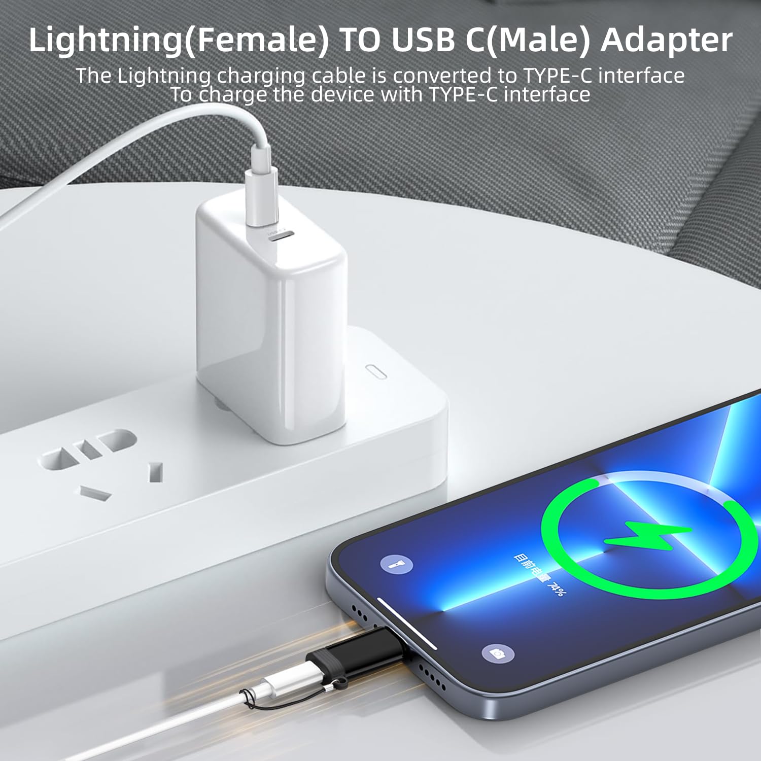 UWOXX 2 Pack USB C to Lightning Adapter for iPhone 16 15 iPad Pro Type C Devices Fast Charging and Data Transfer Connector - View 2 of 7