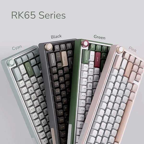 RK ROYAL KLUDGE RK Royal Kludge R65: 60% RGB Mechanical Keyboard with Volume Knob, Hot Swappable Cream Switches & PBT Keycaps - View 11 of 11