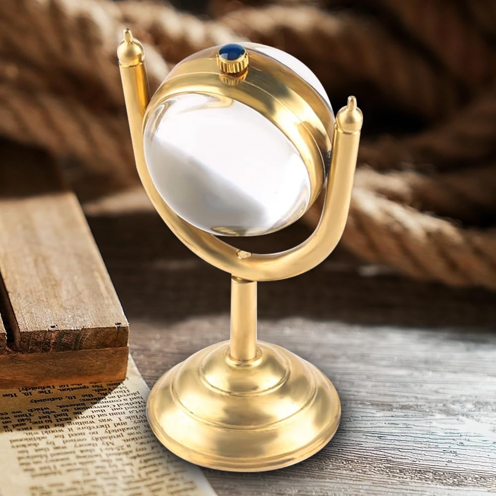 Whodoit Whodoit Gold Ball Shaped Mechanical Pocket Watch for Men with Transparent Roman Digital Dial and Unique Flipping Design - View 7 of 7