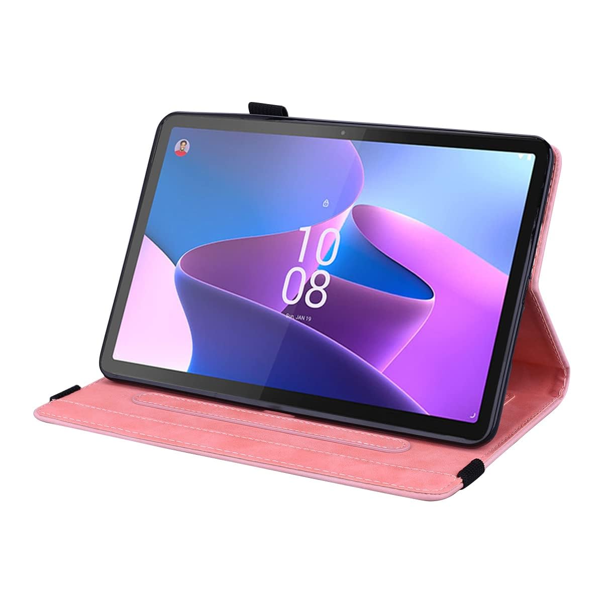 TIPOYOROO TIPOYOROO Pink PU Leather Folio Case for Samsung Galaxy Tab S10 Plus S9 Plus S9 FE 12.4 Inch with Multi-Angle Viewing Auto Sleep Wake Function - View 4 of 7