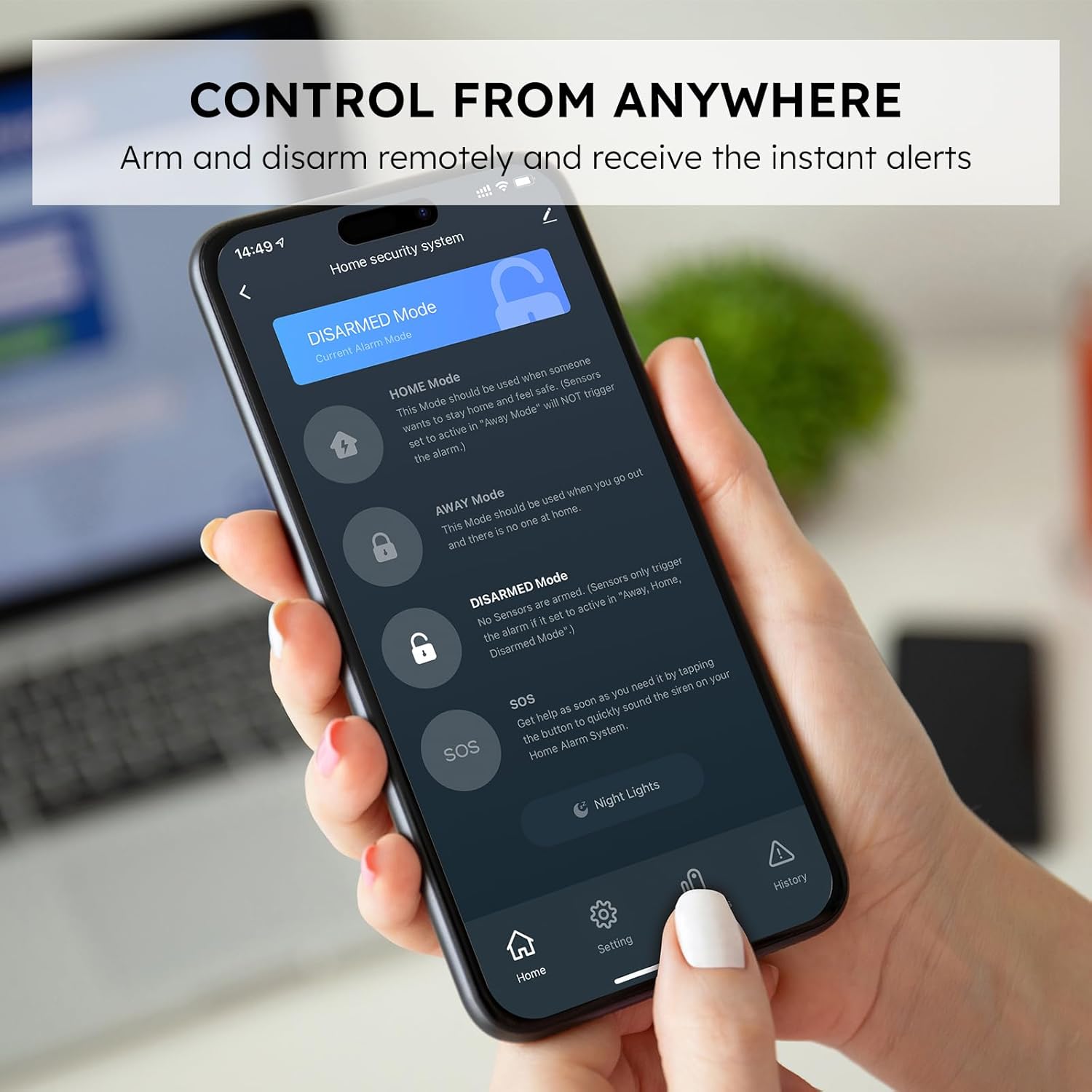 tolviviov Tolviviov Wireless Home Security System DIY 10-Piece Kit with App Alerts No Monthly Fee WiFi Door Window Motion Sensors for Safety - View 2 of 7