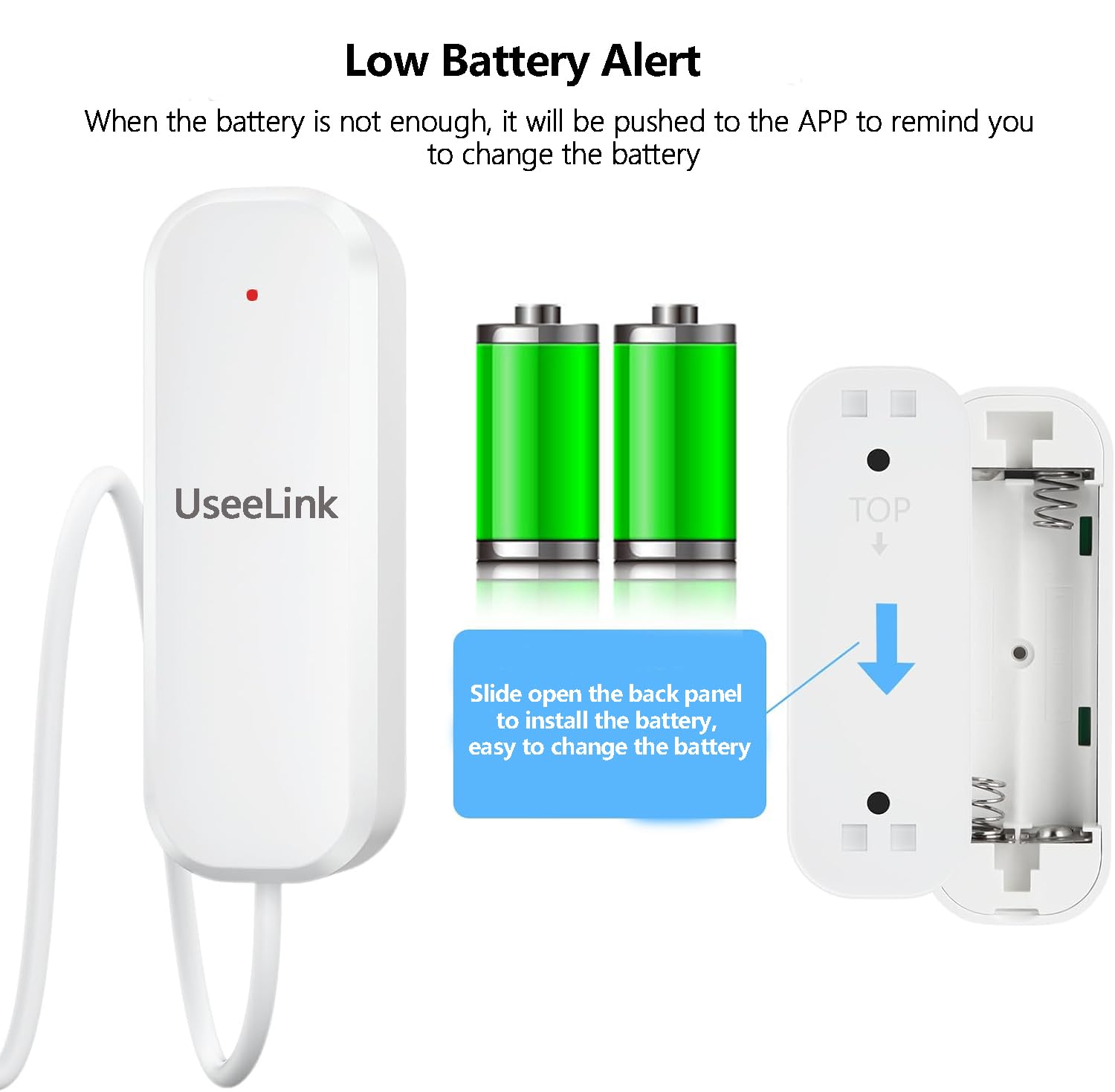 UseeLink UseeLink WiFi Water Sensor Smart Leak Detector with 100dB Alerts App Push IP67 Waterproof for Kitchen Bathroom Basement No Hub Needed - View 4 of 4