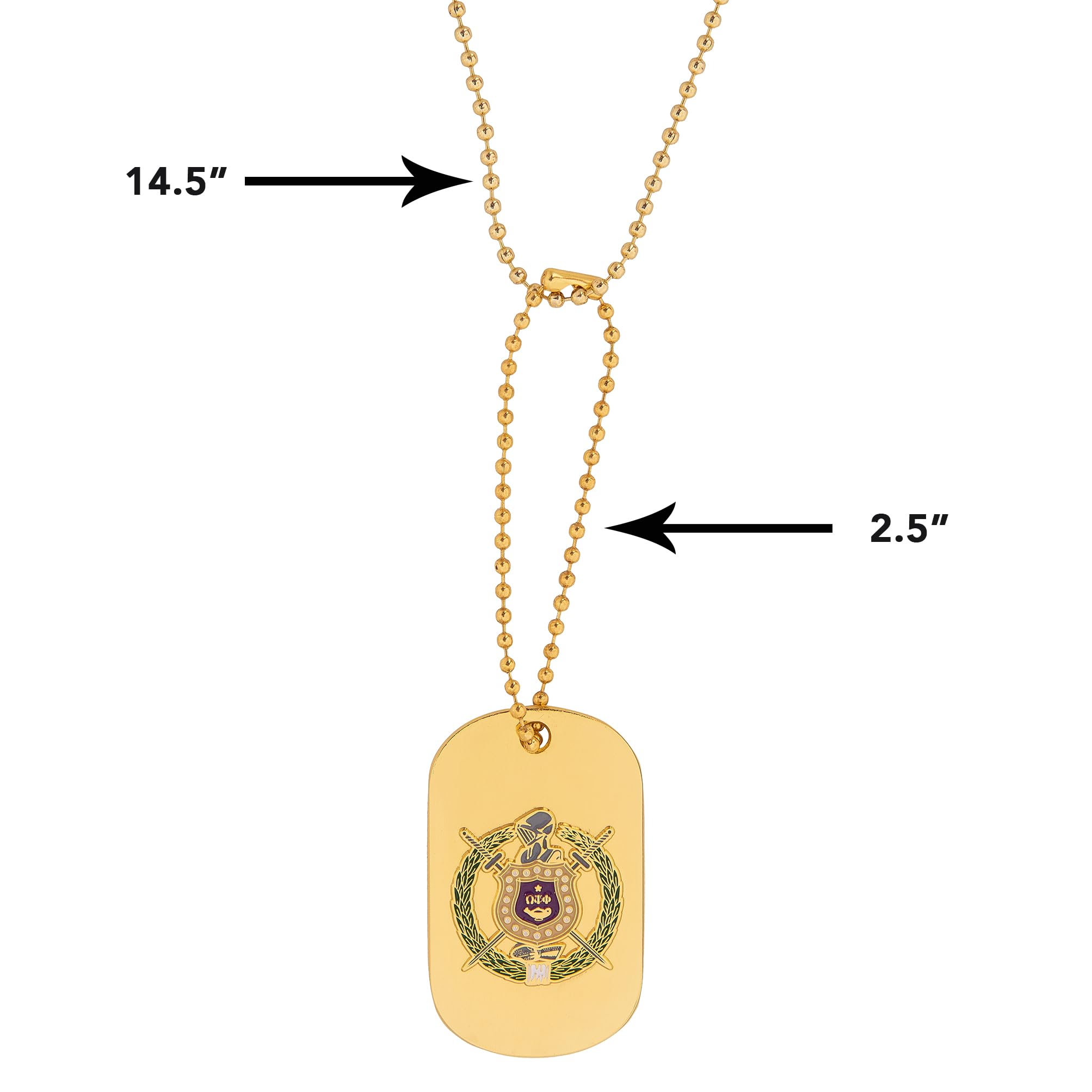 Desert Cactus Desert Cactus Omega Psi Phi Necklace Fraternity Dog Tag Greek OPP Omega Man D9 Divine 9 Style A Crest and Letter - View 5 of 8