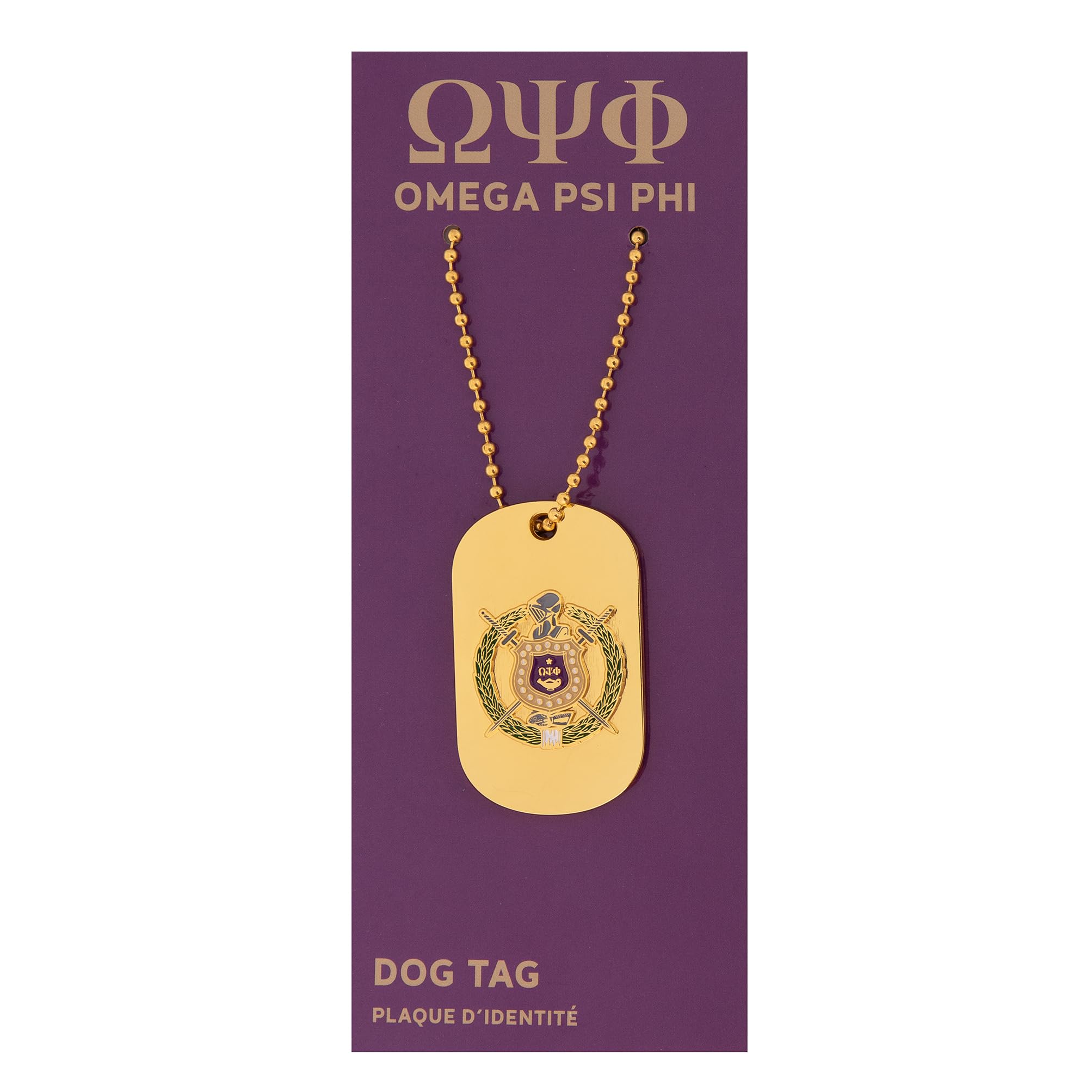 Desert Cactus Desert Cactus Omega Psi Phi Necklace Fraternity Dog Tag Greek OPP Omega Man D9 Divine 9 Style A Crest and Letter - View 7 of 8
