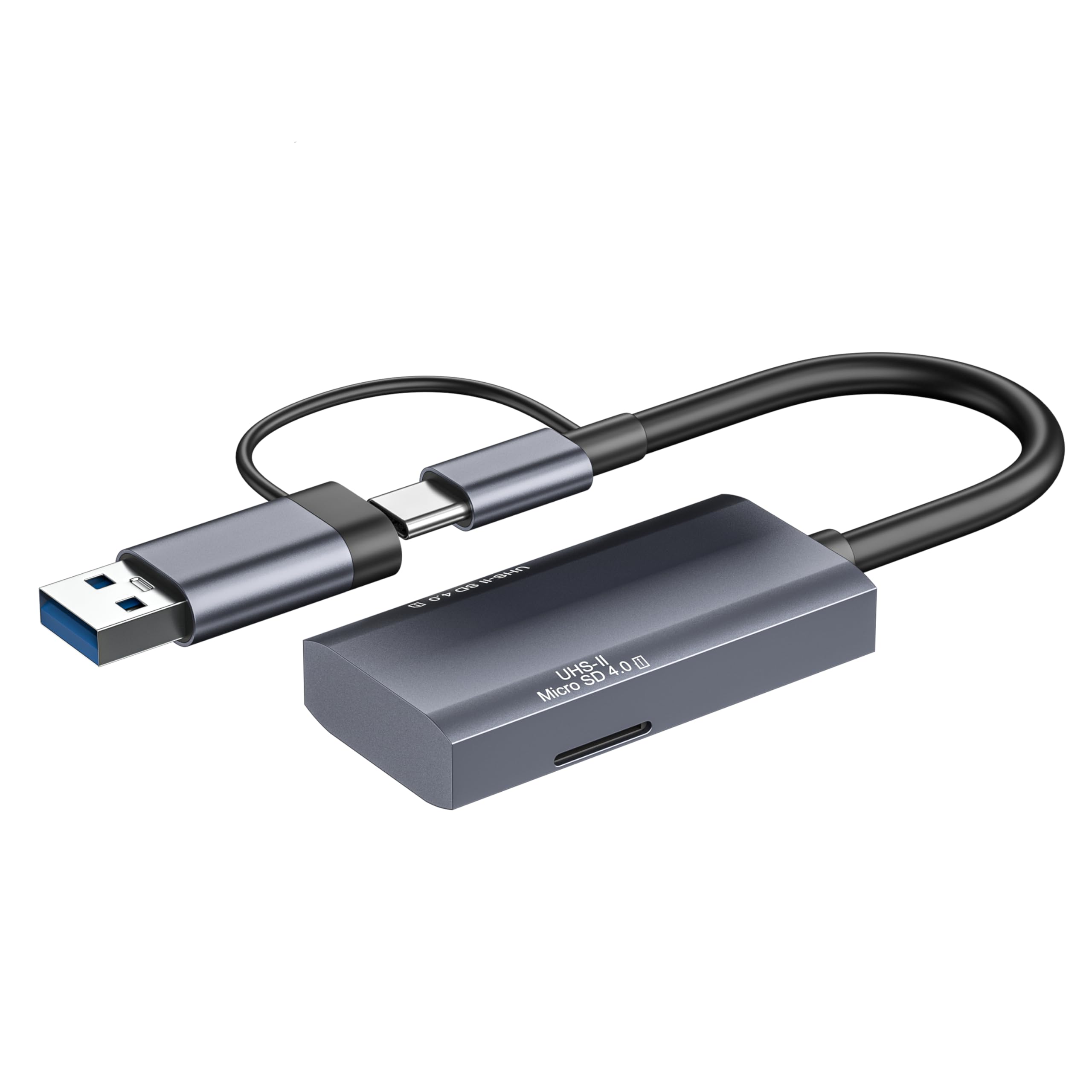 WEELIAO UHS-II SD 4.0 Card Reader 2 in 1 USB A and Type C for iPhone 15 Android iPad Mac Laptop Mini PC Tablets Supports SD Micro SD and More