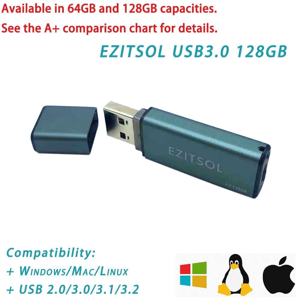 EZITSOL EZITSOL 128GB Write Protect USB Flash Drive with Physical Switch High Speed up to 150MB/S MLC Jump Drive Memory Stick - View 3 of 7