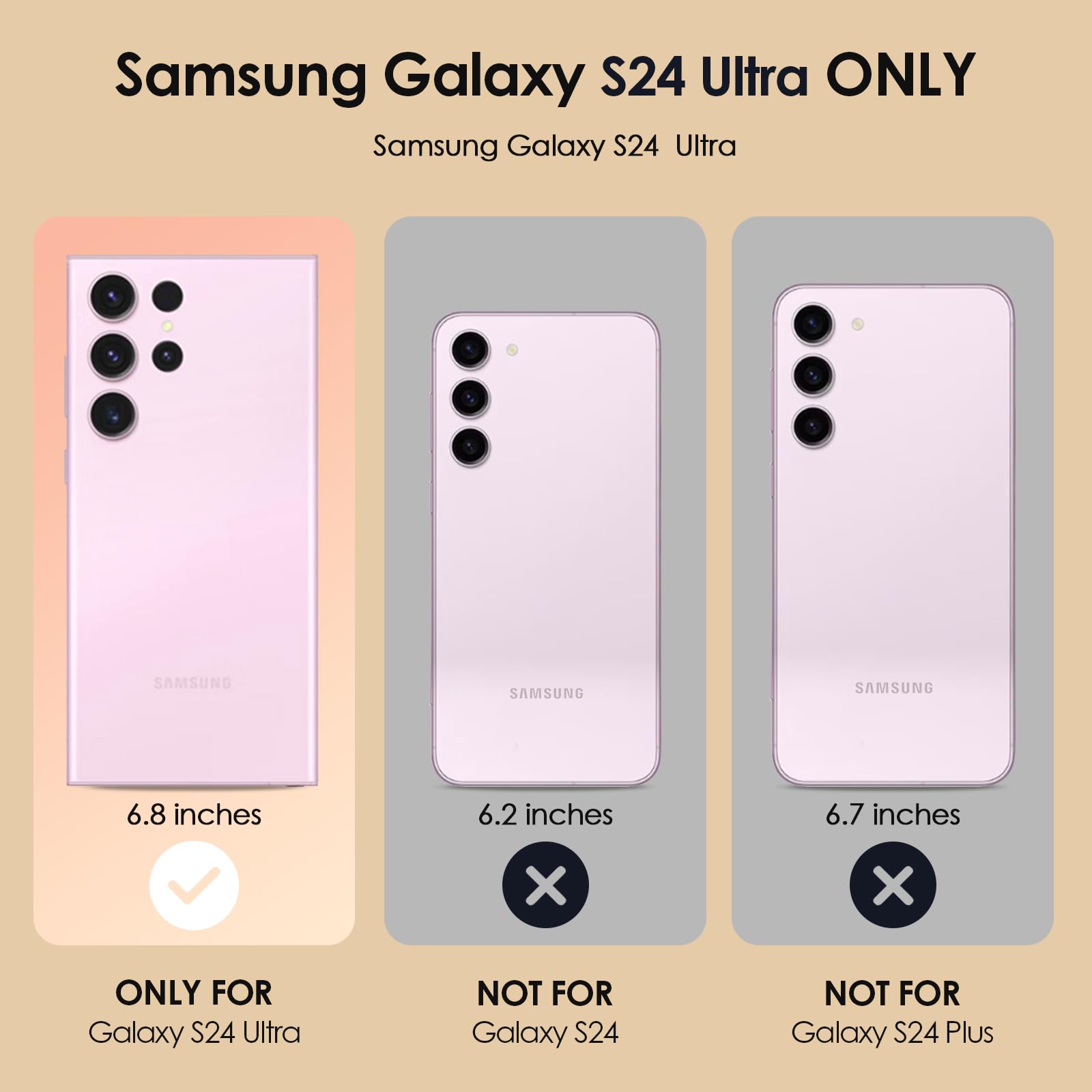 SHEDEER SHEDEER Samsung Galaxy S24 Ultra Case with Slide Camera Cover and Screen Protector Slim Shockproof Chic Pattern Brown Golden - View 7 of 7