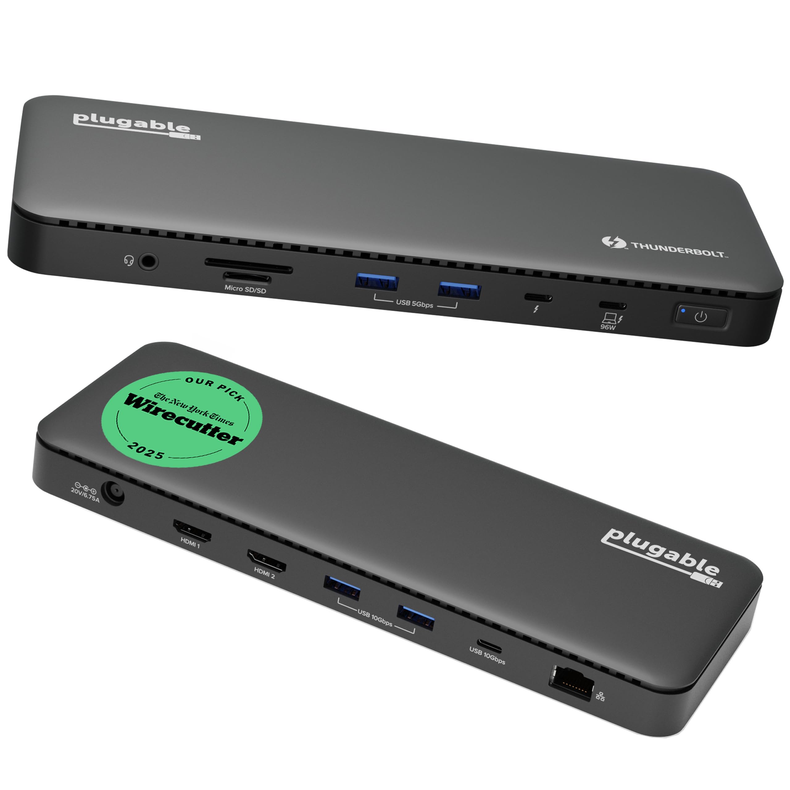 Plugable Plugable Thunderbolt 4 Dock 100W Charging Dual Monitor 8K or Dual 4K HDMI Laptop Docking Station for Windows and Mac with USB and Ethernet