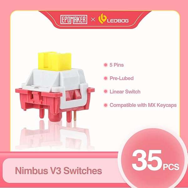EPOMAKER EPOMAKER x LEOBOG Nimbus V3: 35 Pcs Factory Lubed Linear Switch Set for Mechanical Keyboards - View 3 of 9