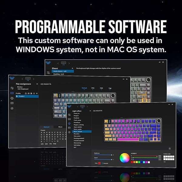 EPOMAKER EPOMAKER x Aula F75: Wireless 75% Gasket Mechanical Keyboard with RGB, Hot Swappable & Five-Layer Padding - View 9 of 10