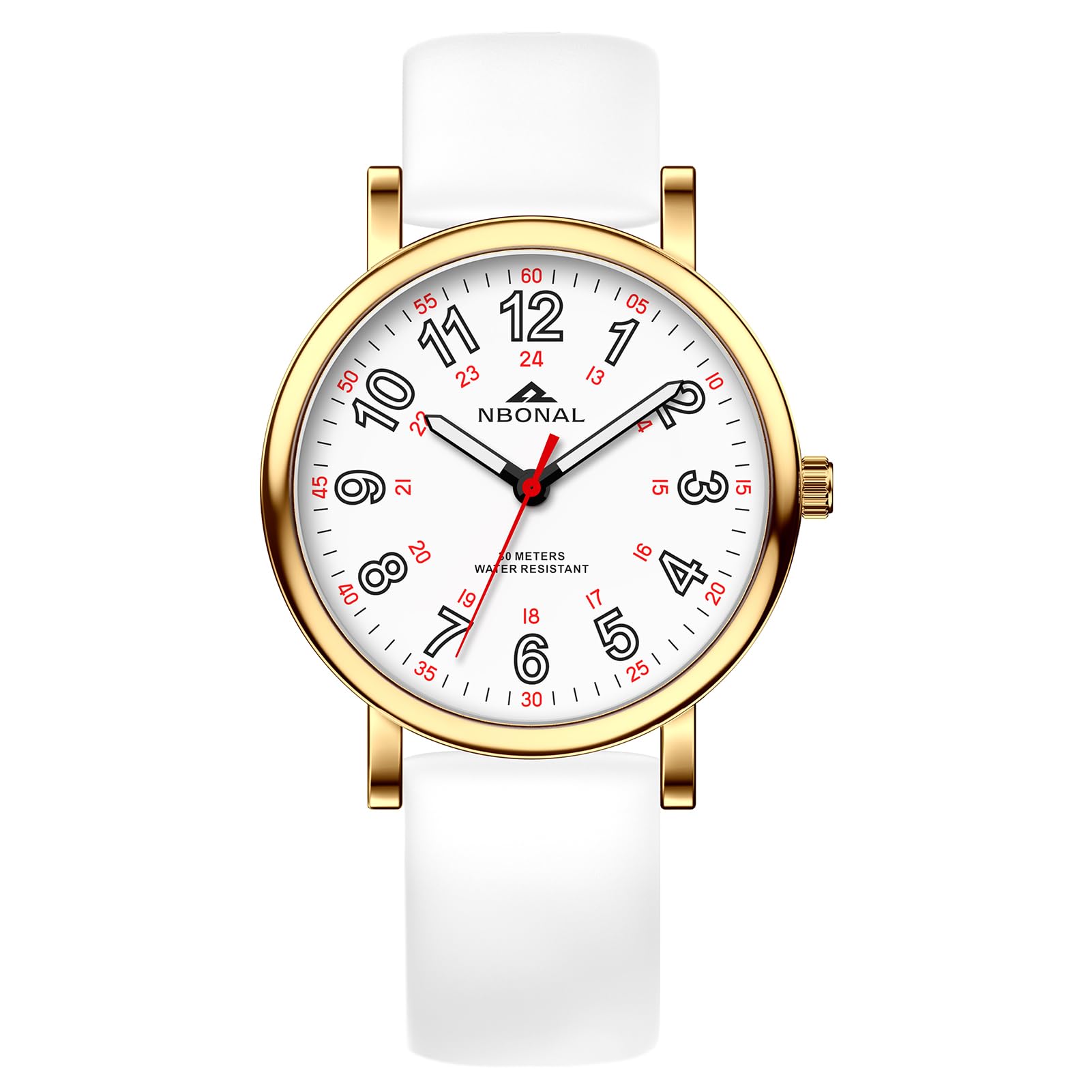 NBONAL NBONAL Nurse Watch for Medical Professionals Easy Read Dial Luminous 24 Hours Waterproof Soft Silicone Band Ideal for Students and Doctors - View 2 of 6