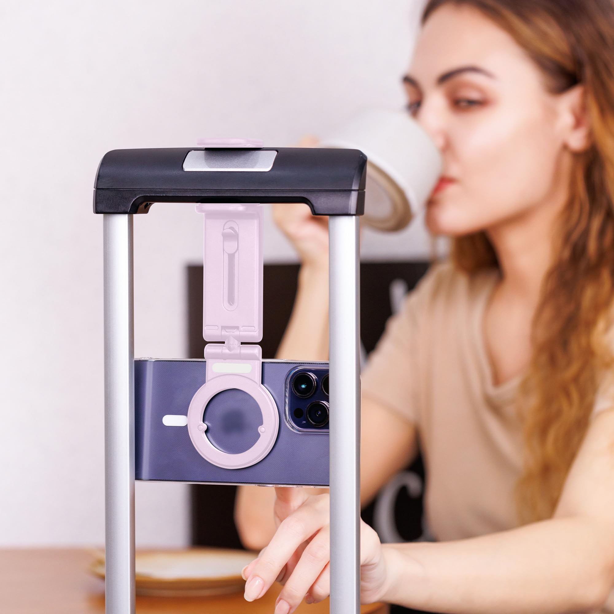 PROfezzion PROfezzion Magnetic Airplane Phone Holder for Mag Safe iPhone 16 15 14 13 12 and All Phones 360 Degree Rotation Travel Accessory - View 2 of 7