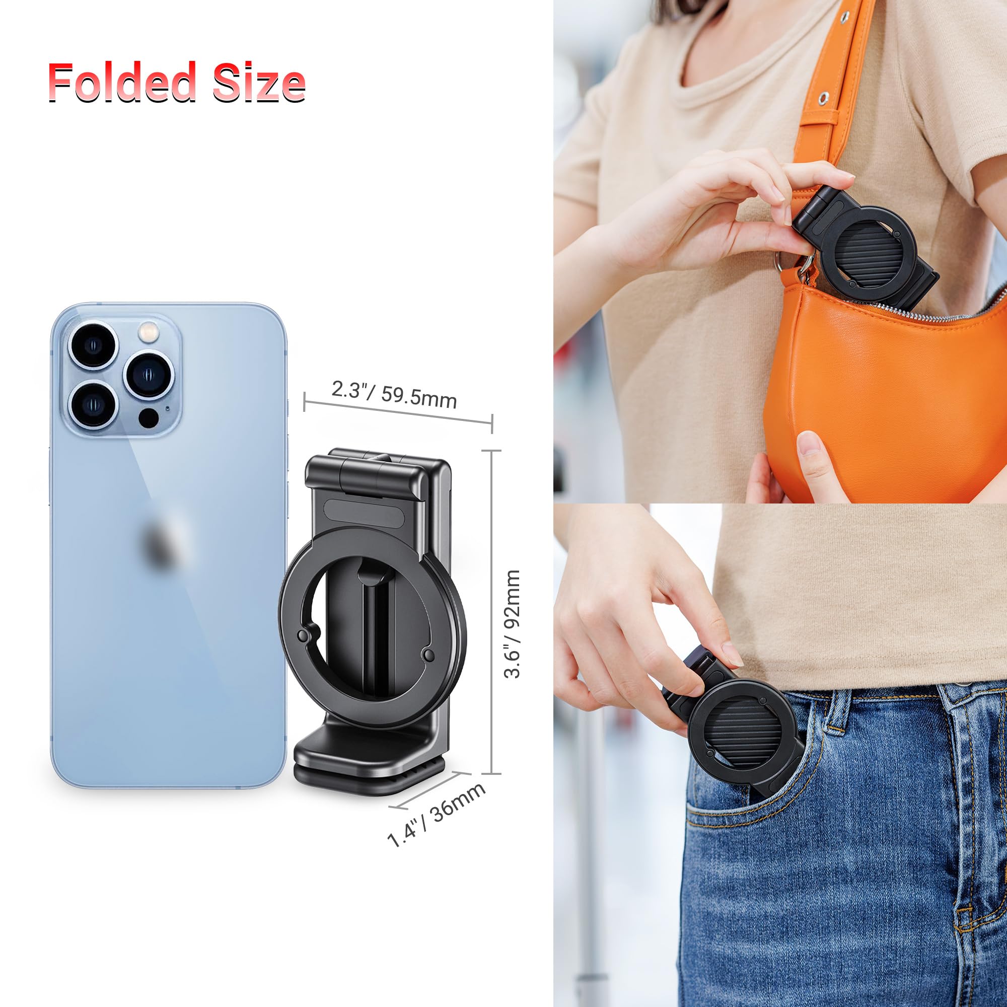 PROfezzion PROfezzion Magnetic Airplane Phone Holder for Mag Safe iPhone 16 15 14 13 12 and All Phones 360 Degree Rotation Travel Accessory - View 5 of 7