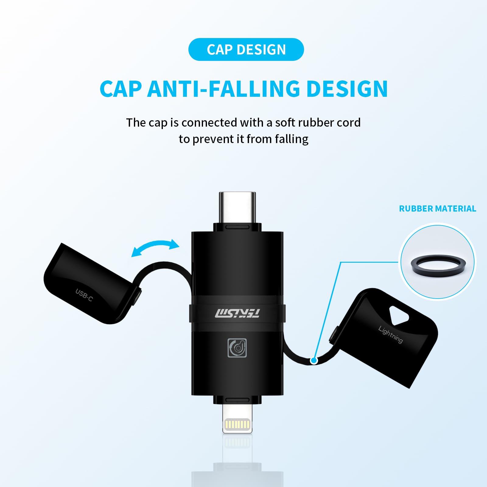 TEKISM TEKISM MFi Certified 128GB Flash Drive USB C Memory Stick for iPhone Android Smartphone and Computers with Keychain - View 4 of 6