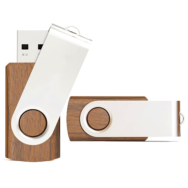TATMOHIK 32GB USB Flash Drive 2 Pack High Speed TATMOHIK Wood Swivel Thumb Drive for Digital Data Storage and Backup