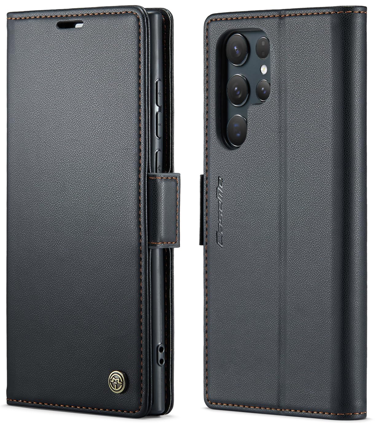 SINIANL SINIANL Samsung Galaxy S24 Wallet Case RFID Blocking Leather Folio with Card Holder Magnetic Clasp Kickstand for Men and Women Blue - View 8 of 9