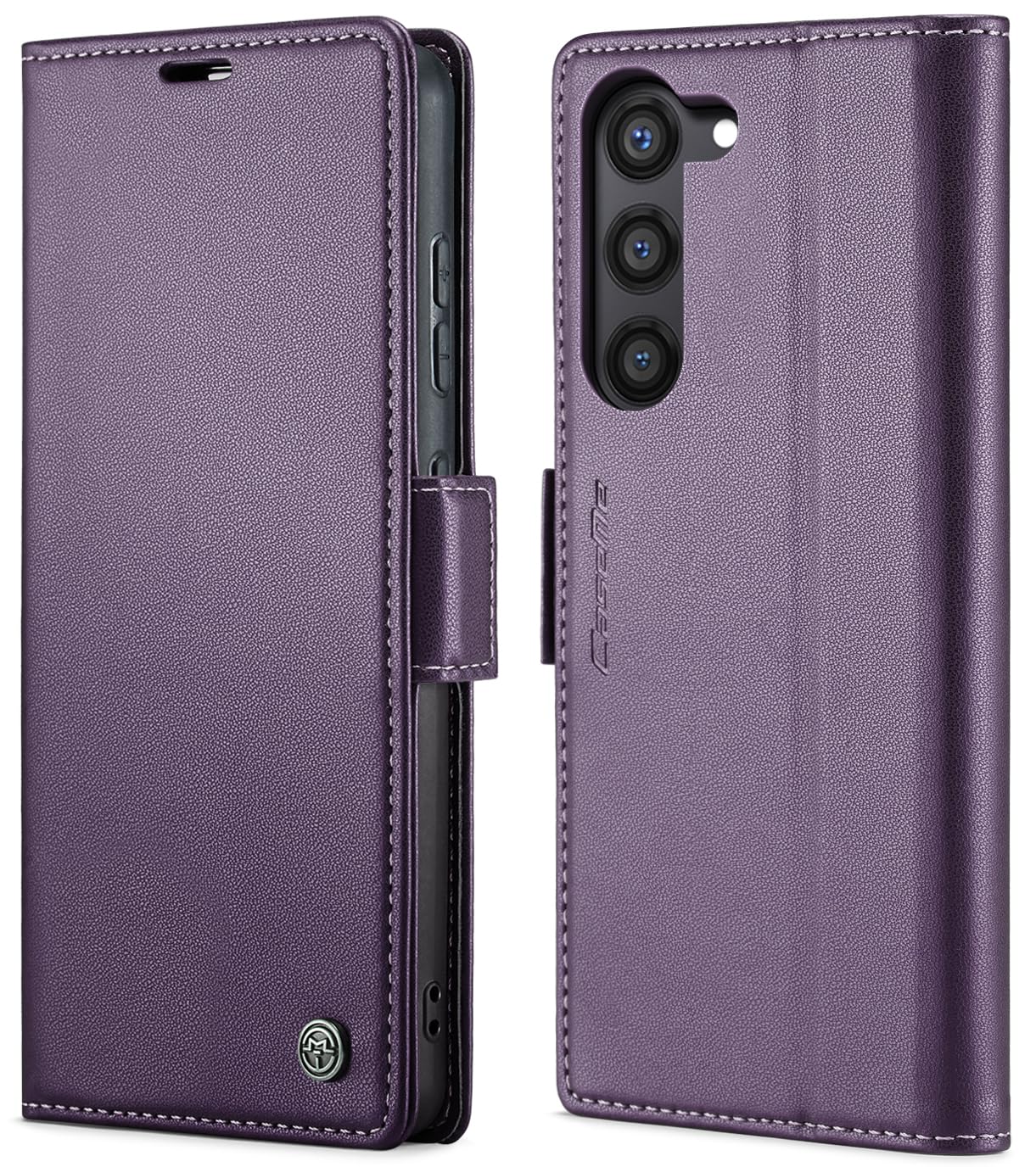 SINIANL SINIANL Samsung Galaxy S24 Wallet Case RFID Blocking Leather Folio with Card Holder Magnetic Clasp Kickstand for Galaxy S24 Purple