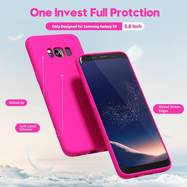 oakxco Oakxco Hot Pink Fuchsia Liquid Silicone Phone Case for Samsung Galaxy S24 Ultra Slim Soft Rubber Gel Cover for Women and Girls - View 5 of 9